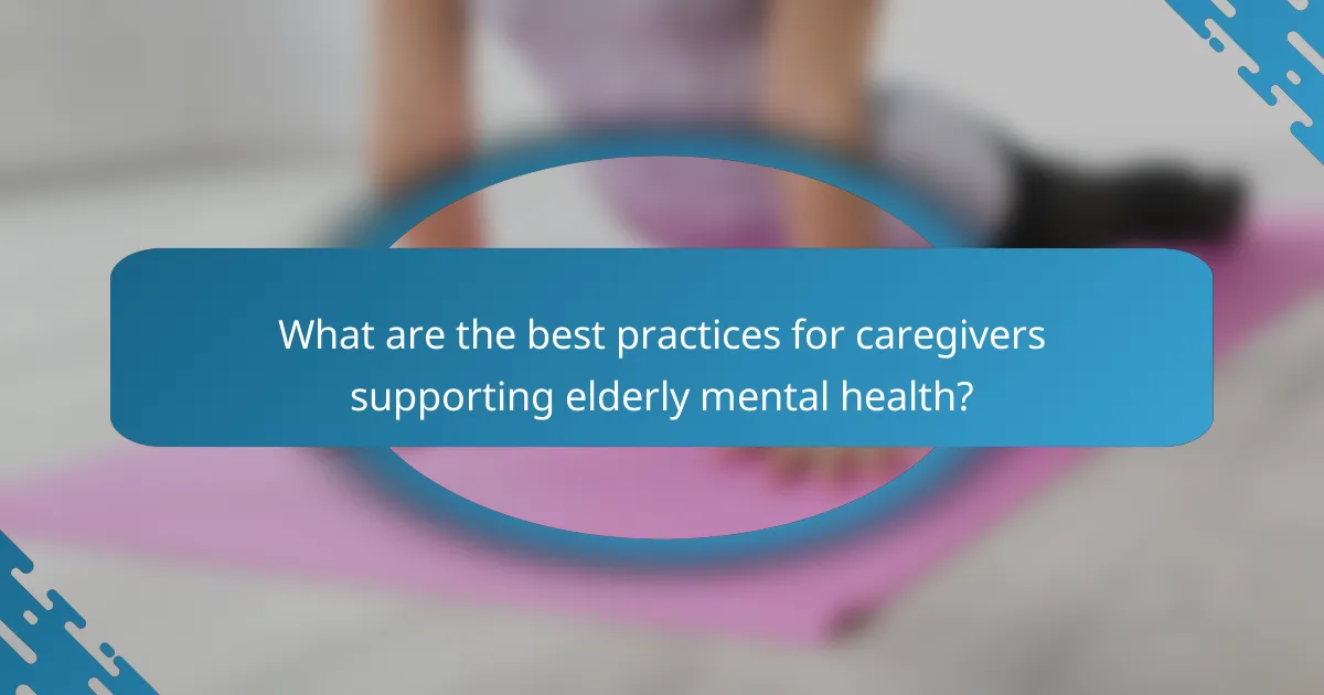 What are the best practices for caregivers supporting elderly mental health?