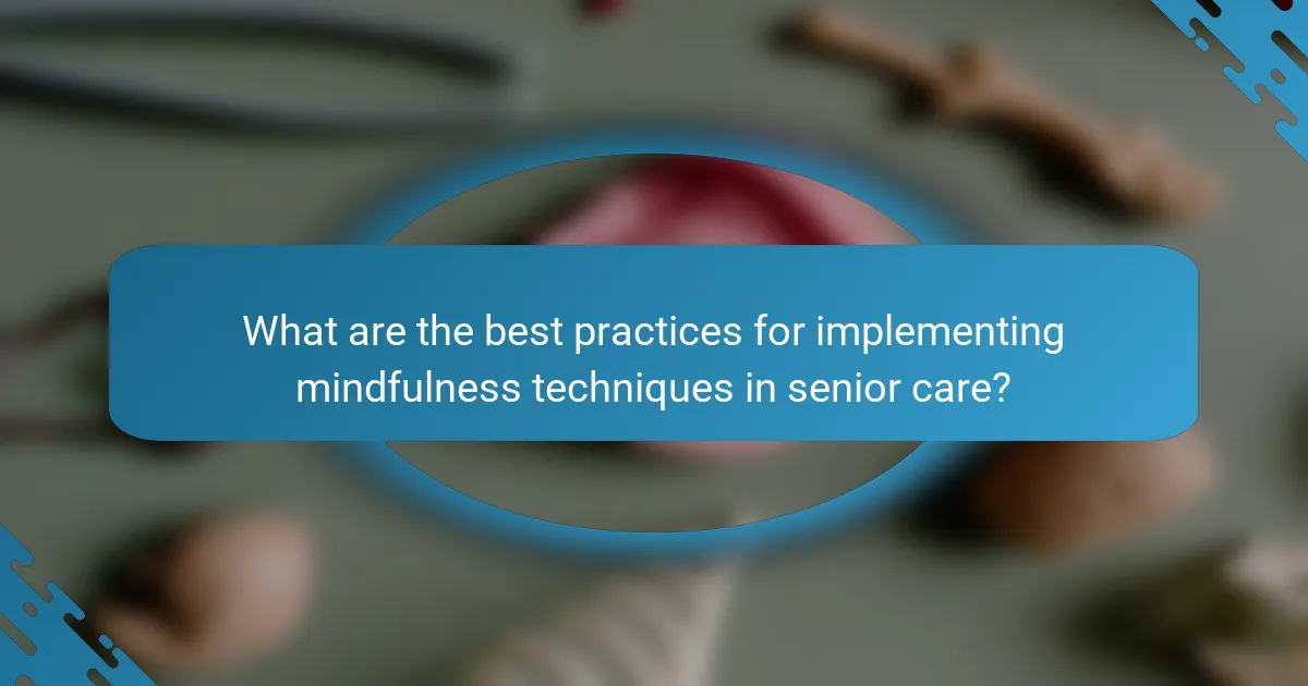 What are the best practices for implementing mindfulness techniques in senior care?