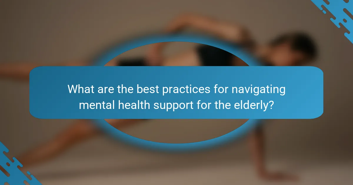 What are the best practices for navigating mental health support for the elderly?