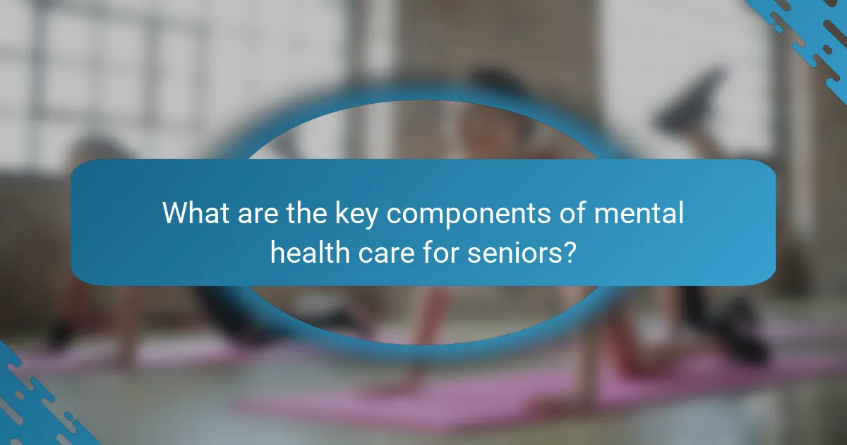 What are the key components of mental health care for seniors?