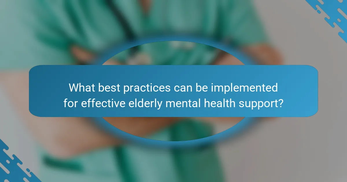 What best practices can be implemented for effective elderly mental health support?