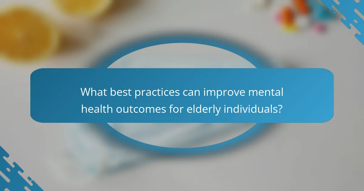 What best practices can improve mental health outcomes for elderly individuals?
