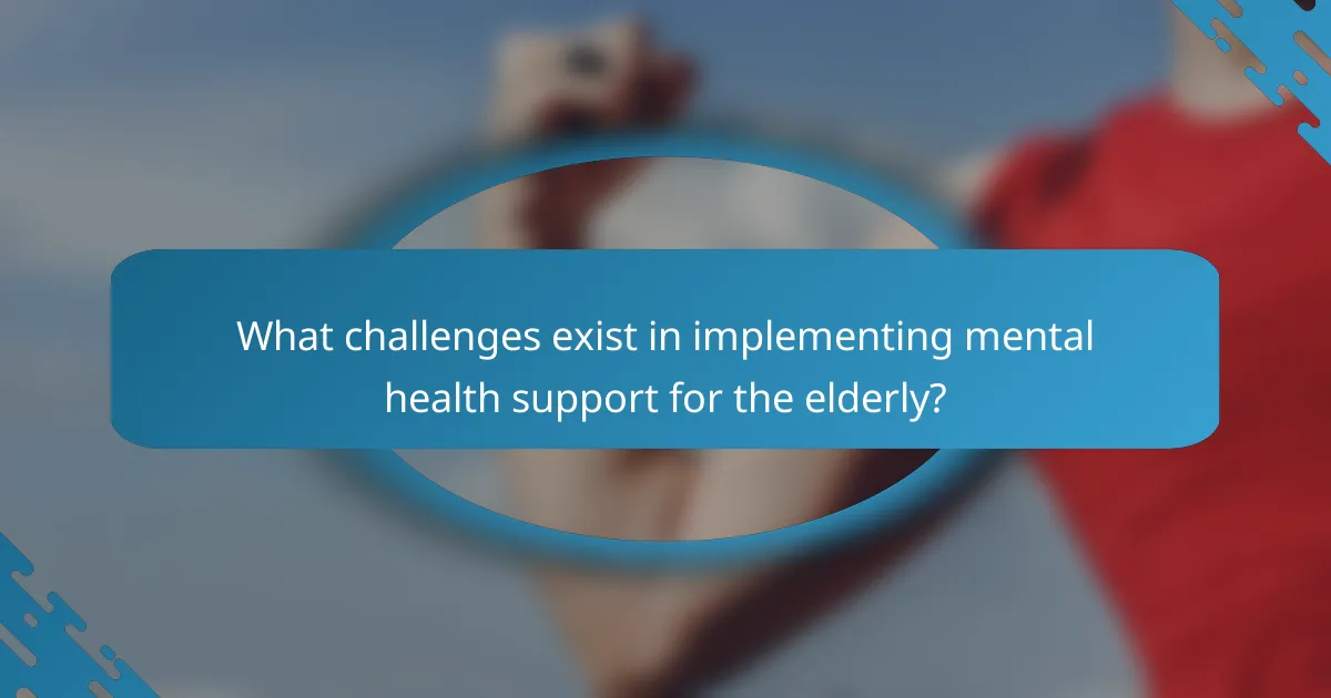 What challenges exist in implementing mental health support for the elderly?