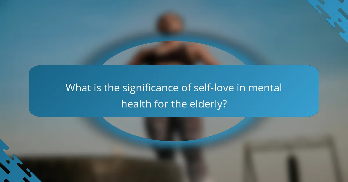 What is the significance of self-love in mental health for the elderly?