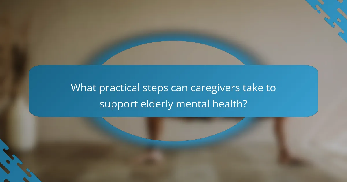 What practical steps can caregivers take to support elderly mental health?