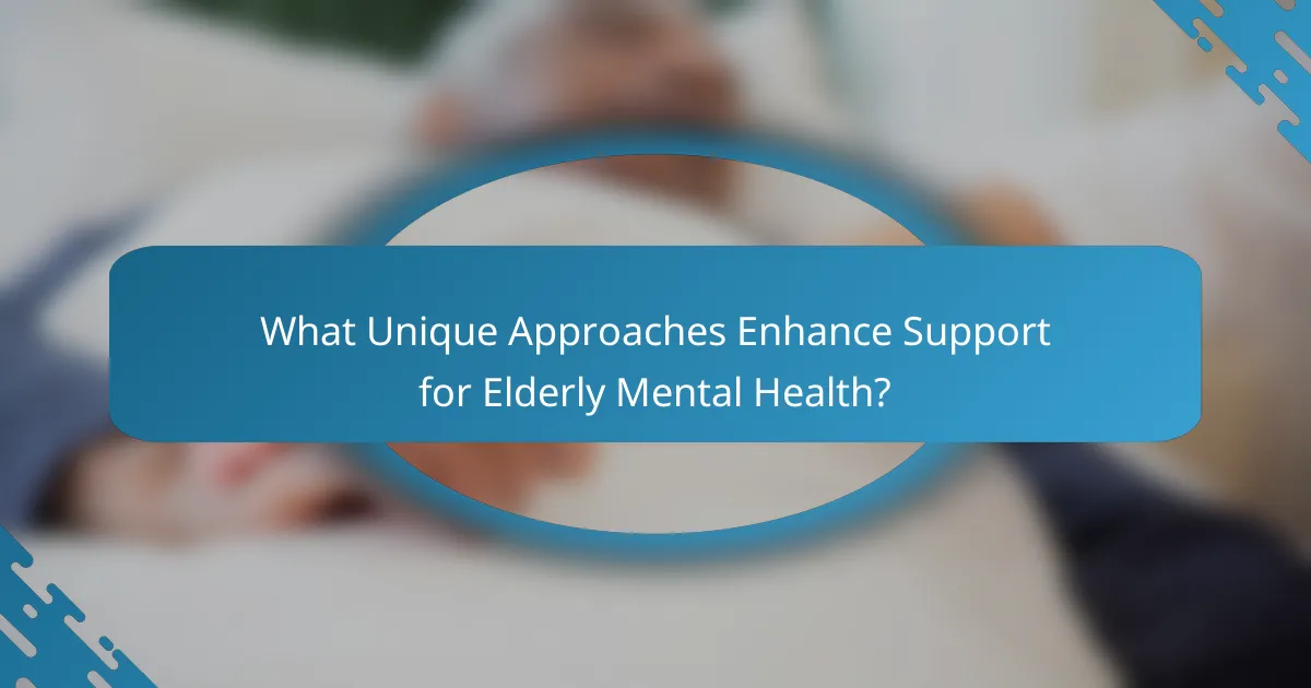 What Unique Approaches Enhance Support for Elderly Mental Health?