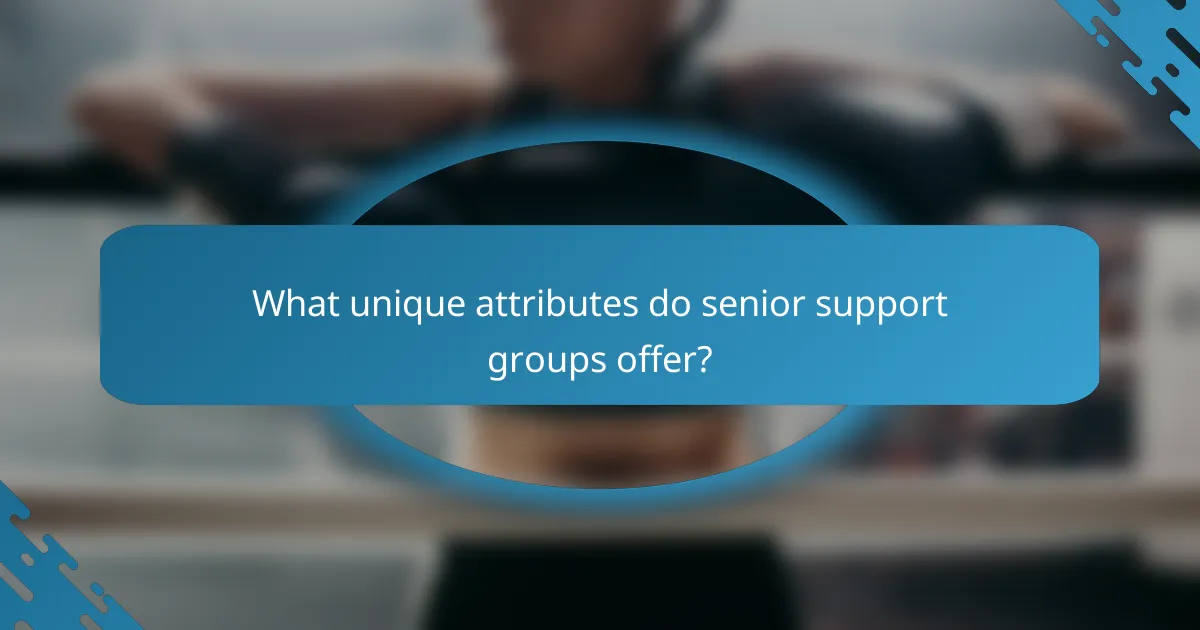 What unique attributes do senior support groups offer?