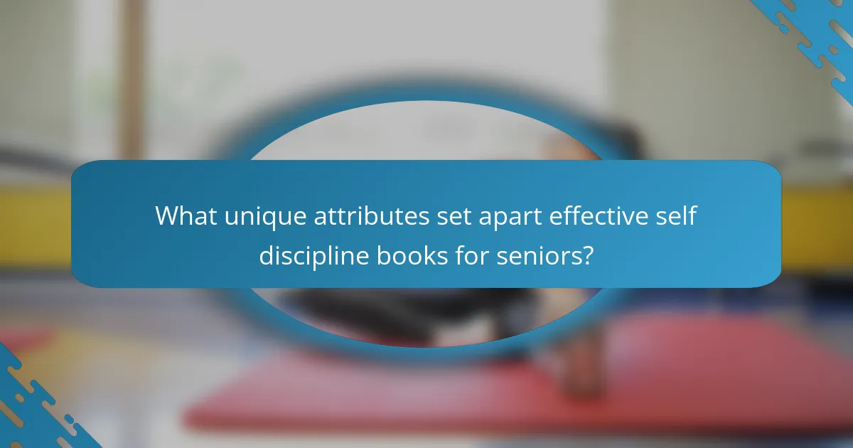 What unique attributes set apart effective self discipline books for seniors?